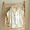 Serviette capuche bébé lapin blanc velours doux