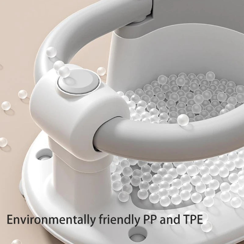 Chaise de bain antidérapante pour nourrissons et tout-petits – coloris gris et blanc