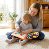 bébe avec son Tableau d'activités Montessori orange éveil bébé 