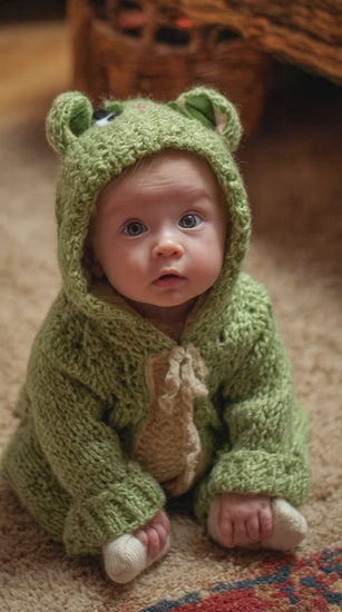 Bébé très joyeux avec sa grenouillère en flanelle chaude.