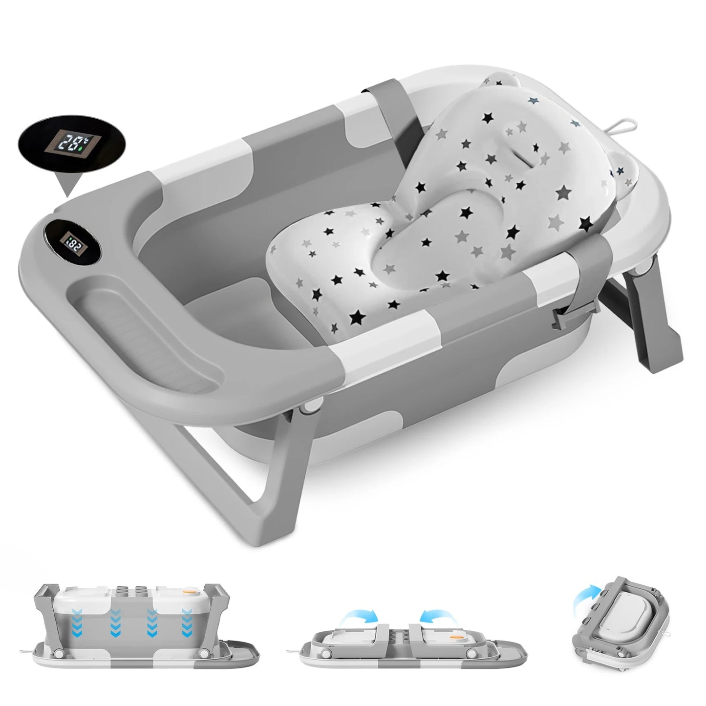Baignoire pliable pour bébé ™ | Thermomètre intégré